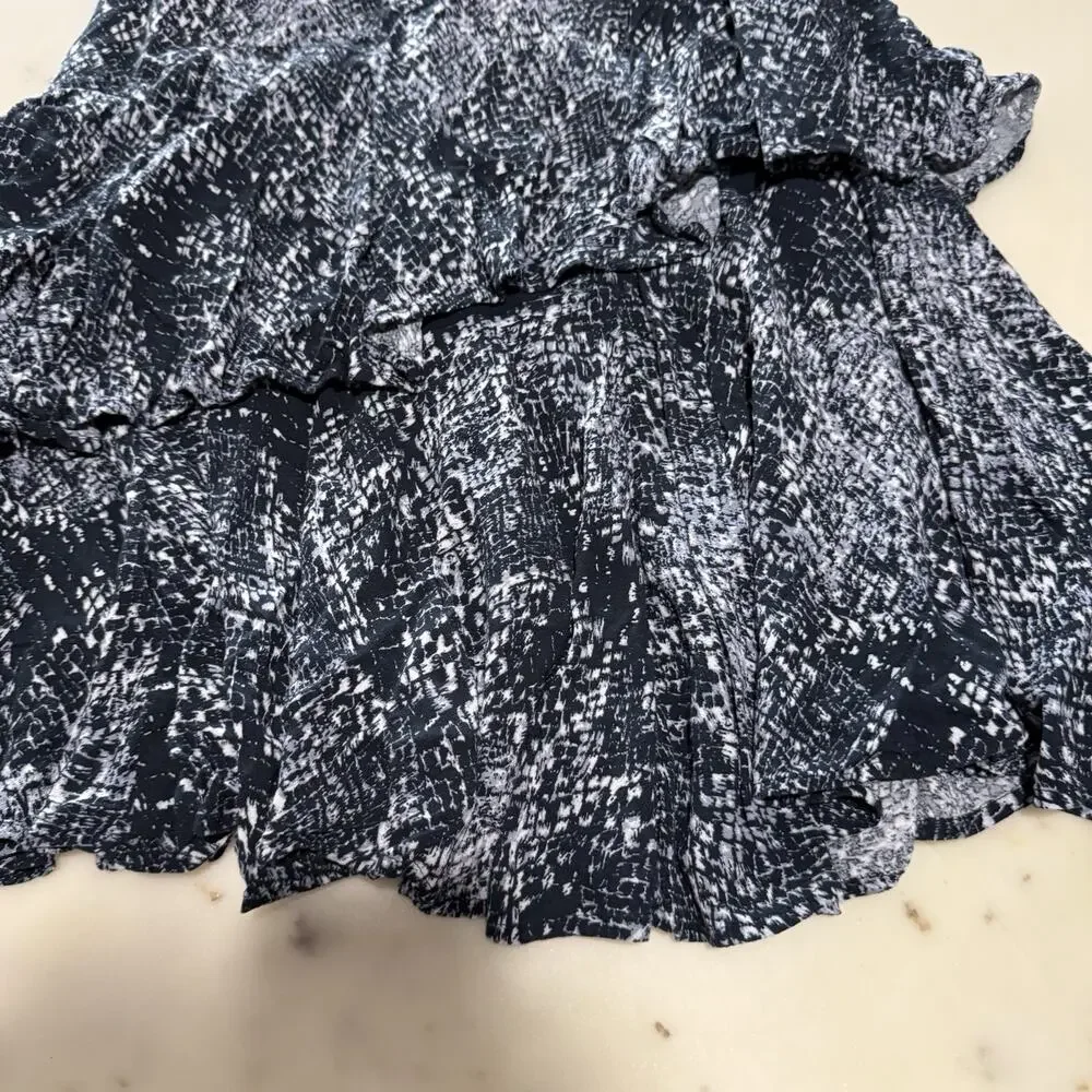 Free People Women's Kiss Me Baby Snake Skin Print Tiered Midi Skirt Size 0 Boho
